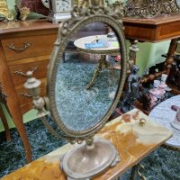 Чудесно много красиво антикварно английско бронзово огледало , снимка 2 - Антикварни и старинни предмети - 44491274