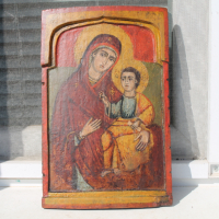 Централна част на българска икона Триптих, снимка 1 - Икони - 36576518