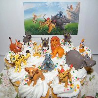 Цар Лъв 12 бр малки пластмасови фигурки за игра и декорация на торта топери украса, снимка 3 - Фигурки - 25921502
