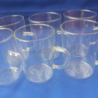 Руски термоустойчиви стакани /чаши/ за чай с дръжка , снимка 1 - Чаши - 40730060