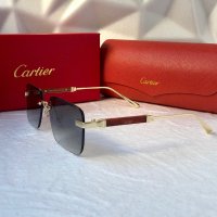 Cartier мъжки слънчеви очила с дървени дръжки, снимка 8 - Слънчеви и диоптрични очила - 42813122