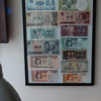 Картина пано азиатски банкноти Китай, Виетнам, Монголия, снимка 3 - Картини - 40604297