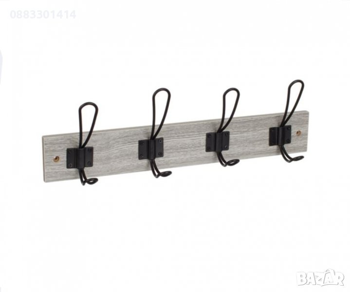 Закачалка за стена Дървена Светла Антична, снимка 1