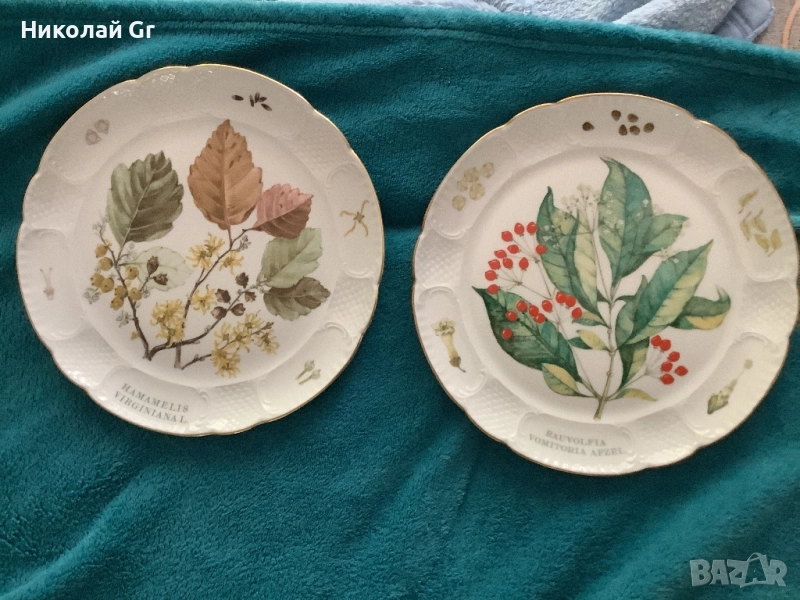 Стенна. Чиния порцелан 1987 години произведено в Швейцария втори 1968 години цена за два броя Д 22см, снимка 1