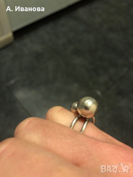 Сребърен пръстен и обеци, снимка 1