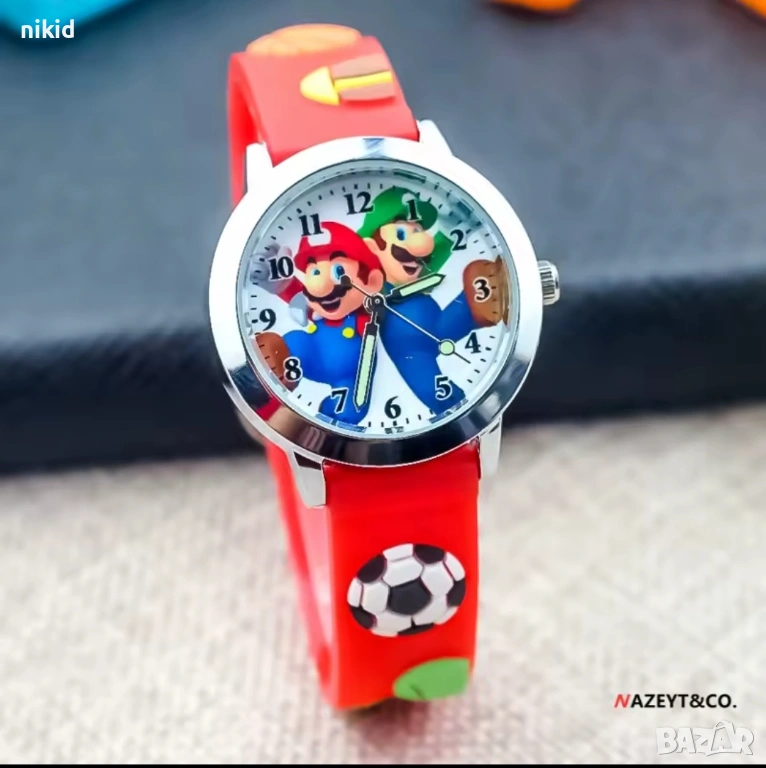 Супер Марио Super Mario силиконова верижка детски ръчен часовник , снимка 1
