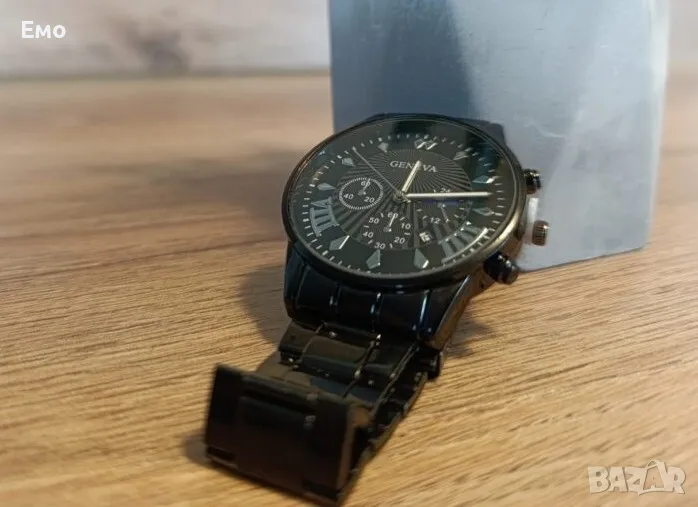 Мъжки изцяло метален часовник. Черен, снимка 1