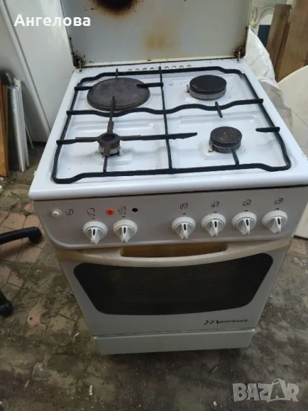 Готварска печка на газ и ток, снимка 1