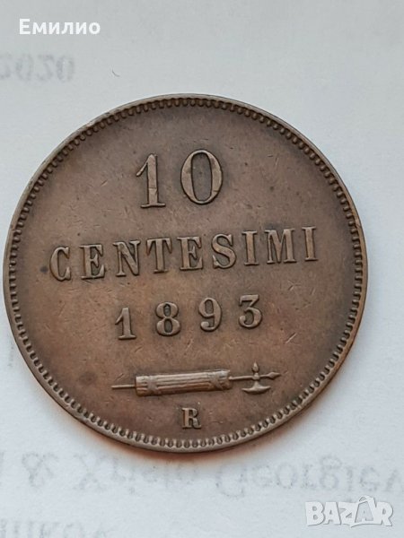 Сан Марино 10 Сентесими 1893 , снимка 1