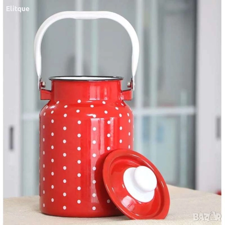 Емайлиран съд за съхранение на течности, снимка 1