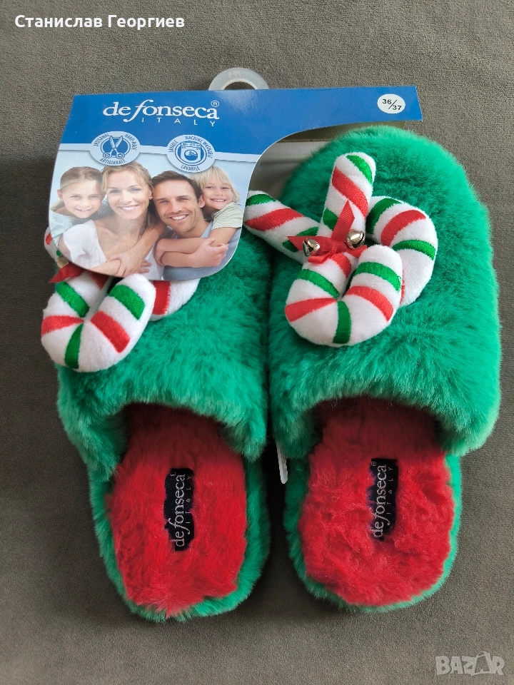 Дамски чехли defonseca коледни, снимка 1