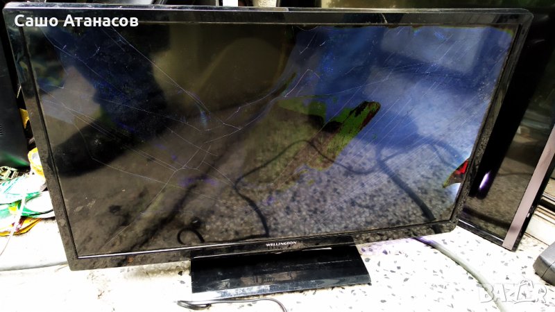 WELLINGTON WL24HD279SW със счупена матрица , 17MB110S , 17IPS61-5 , 17WFM07 , ETI 17ELB24NER5, снимка 1
