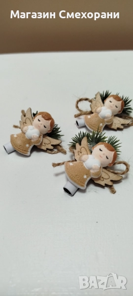 Коледно късметче ангелче с клонка, снимка 1