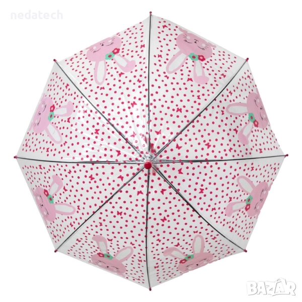 Детски чадър Зайче, Розов., снимка 1