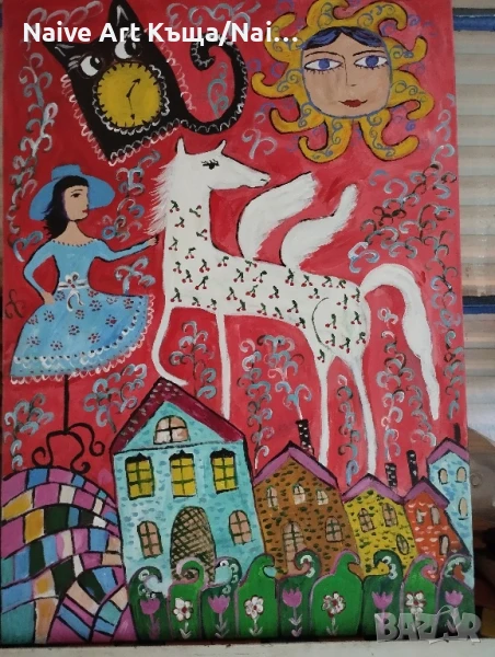 Картина платно маслени акрилни бои размер в.72/ Ш .52, снимка 1