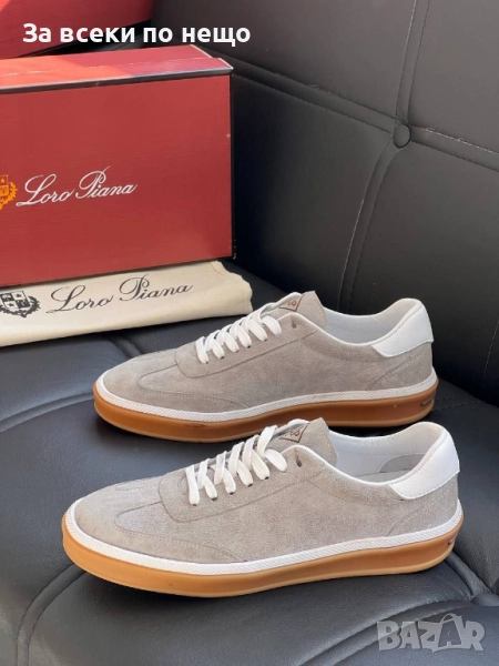 Loro Piana Мъжки Сиви Обувки С Връзки Естествена Кожа Лоро Пиана Код E796, снимка 1