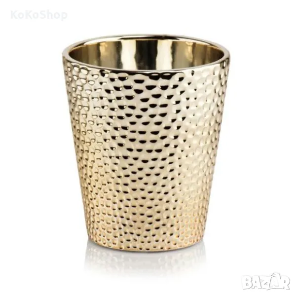 Кашпа за орхидеи-13х13х15 см./златиста кашпа/саксия, снимка 1