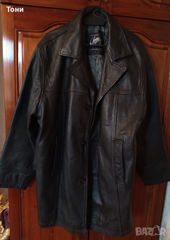Ново Мъжко Зимно Яке Изцяло от Естествена Кожа L, снимка 1