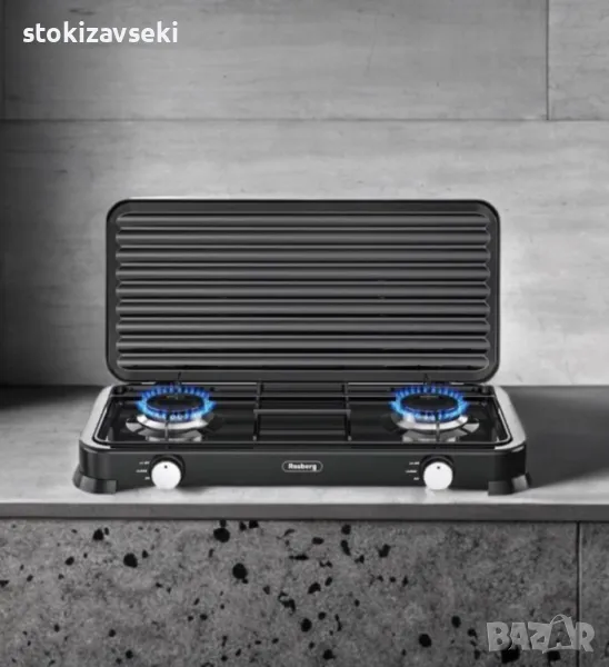 Двоен газов котлон с капак Rosberg, 30mbar\2x2.2kWh, снимка 1