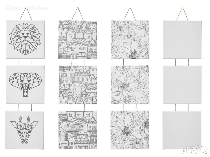Платно за рисуване с различни мотиви 3бр, снимка 1