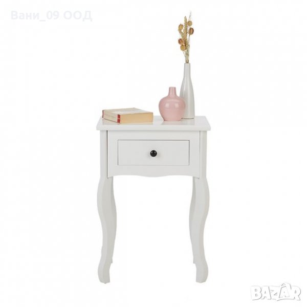 Кокетно нощно шкафче в бяло, снимка 1