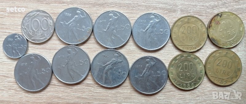 Лот 13 монети ИТАЛИЯ л40, снимка 1