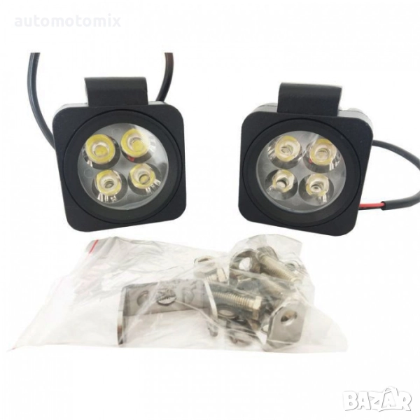 Фар за мотор,скутер 4LED, 12W, 1БР. - 63331, снимка 1