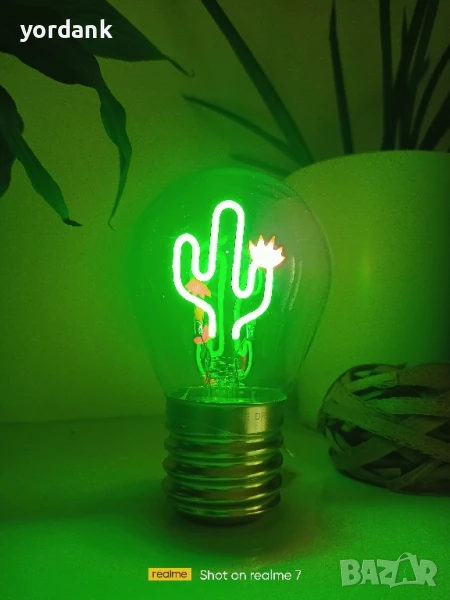 Bulb fiction Cactus лед филаментна акумулаторна крушка кактус, снимка 1
