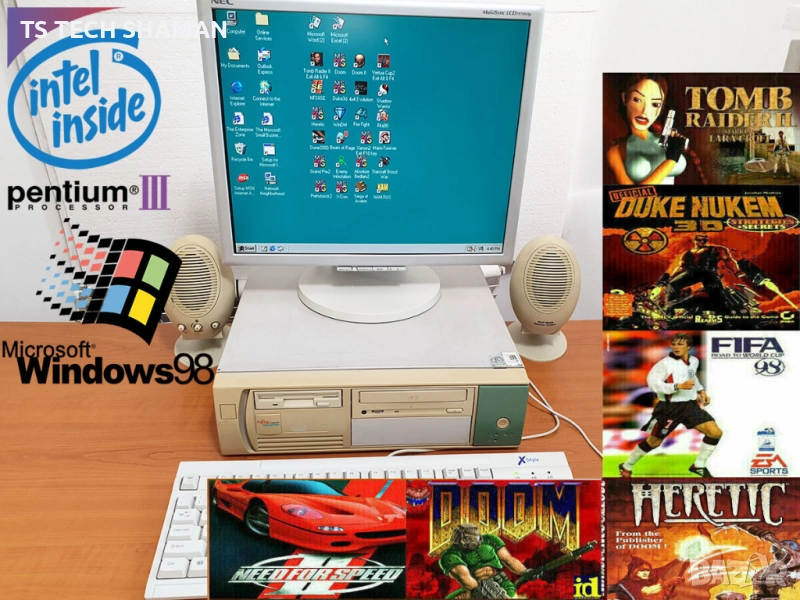 ⭐Продавам рядък ретро компютър FUJITSU SIEMENS с много ретро игри⭐, снимка 1