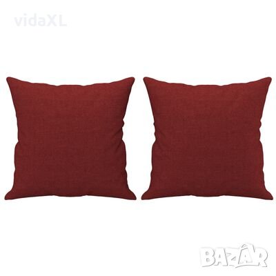 vidaXL Декоративни възглавници, 2 бр, виненочервен, 40x40 см, плат(SKU:349477, снимка 1