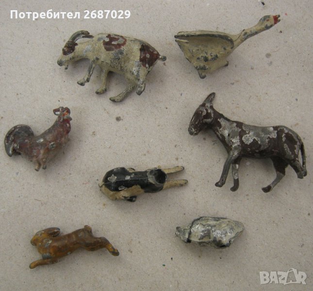 7 бр. стари оловни части от фигурки, фигури, фигура, снимка 1
