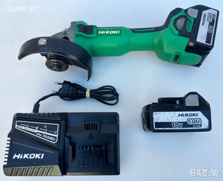 HiKoki G 1813DA - Безчетков ъглошлайф 2x18V 5.0Ah 2024г., снимка 1