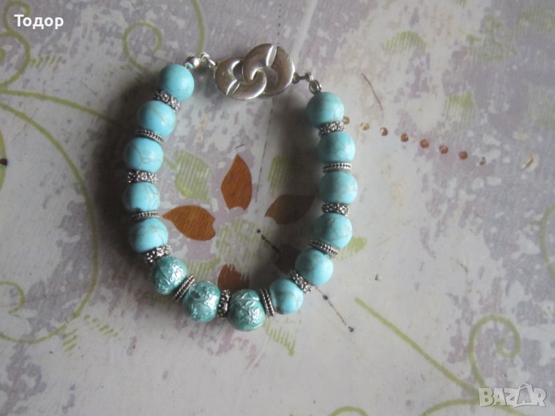Страхотна гривна Пилгрим с тюркоази , снимка 1