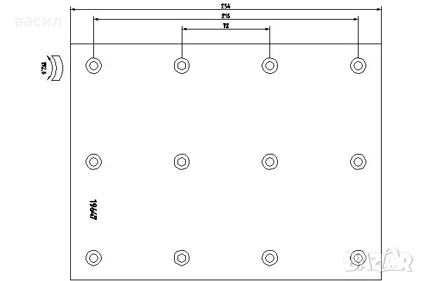 спирачно феродо предно VOLVO B10 - OE No-2727444 - WWA-19467, снимка 1