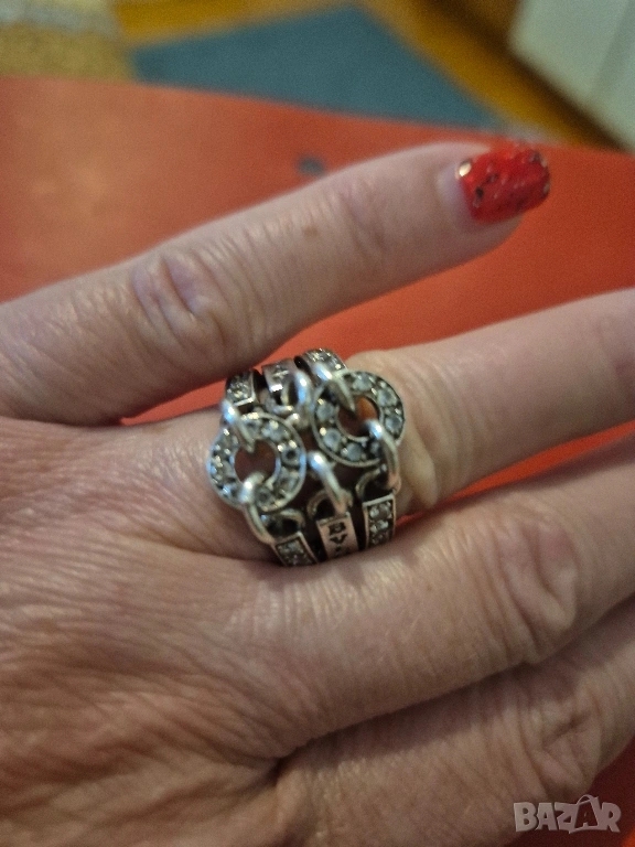 среб пръстен модел BVLGARI, снимка 1