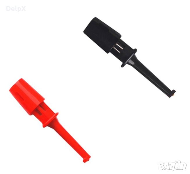 Щипки кука CAT II за пипала черно/червено комплект 10A 600V 40mm, снимка 1