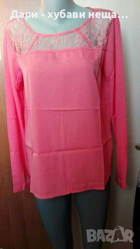 Блуза с дантела, в цвят корал🍀❤M/L,L❤🍀арт.166, снимка 1