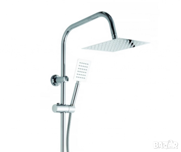 Хромиран горен душ комплект, смесител тип дъждовен душ Schütte, снимка 1