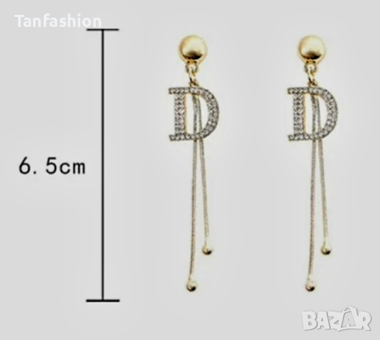 Дамски дълги обици DIOR, снимка 3 - Обеци - 44588442