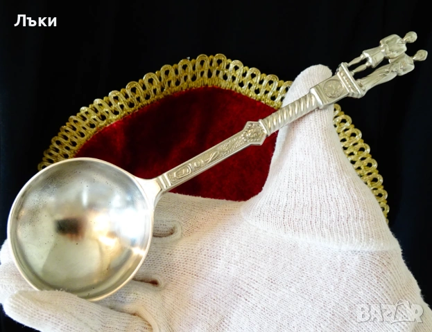 Лъжица от калай с фигури на съпрузи за калаена сватба. , снимка 9 - Антикварни и старинни предмети - 53965503