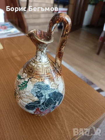 Древногръцка ваза-стомна, многоцветна, ръчно изработена, ръчно рисувана