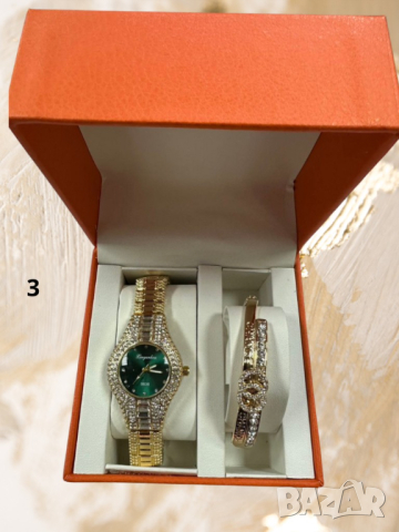 Подаръчен комплект часовник и гривна с кристали, снимка 5 - Дамски - 44777211