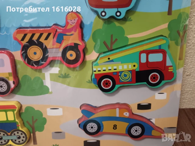 Детска дървена дъска с превозни средства., снимка 4 - Образователни игри - 51311129