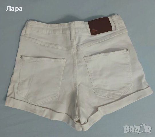 Ярко бели къси панталонки с висока талия Zara Trafaluc, снимка 2 - Къси панталони и бермуди - 40630315