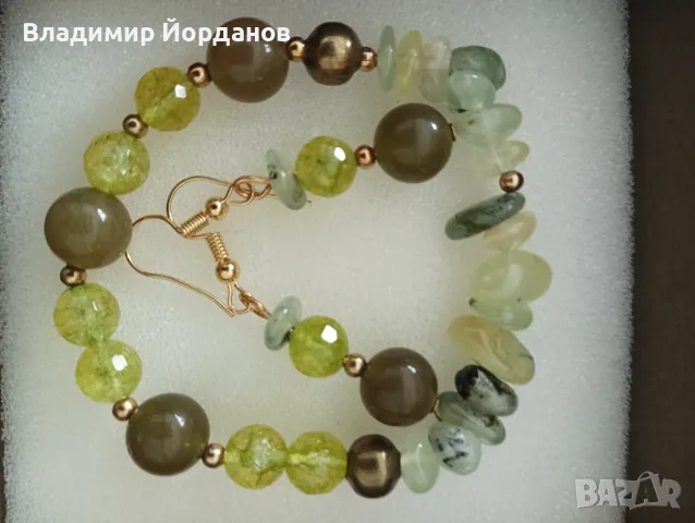 гривни и комплект с обеци ръчна изработка от естествени камъни, снимка 10 - Гривни - 49135222