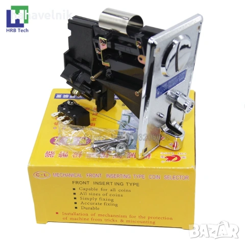 Механичен приемник за монети с предно поставяне с микропревключвател coin selector монетник, снимка 2 - Друга електроника - 53957009