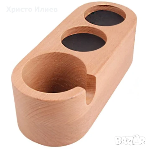 Дървена поставка за кафе аксесоари ръкохватка портафилтър 51мм 53мм Тампер, снимка 3 - Кафемашини - 51273137