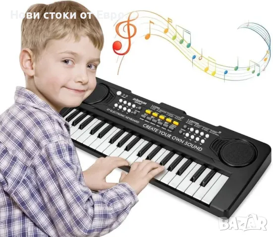 Детско пиано, 37-клавишно електронно пиано за деца,музик играчки за момичета на възраст3,4,5и6 г, снимка 1