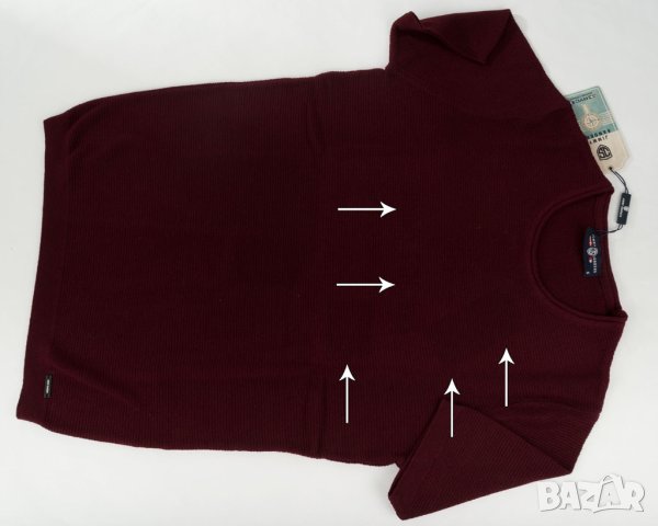 Мъжка блуза в цвят бордо Jimmy Sanders, снимка 4 - Блузи - 42893230