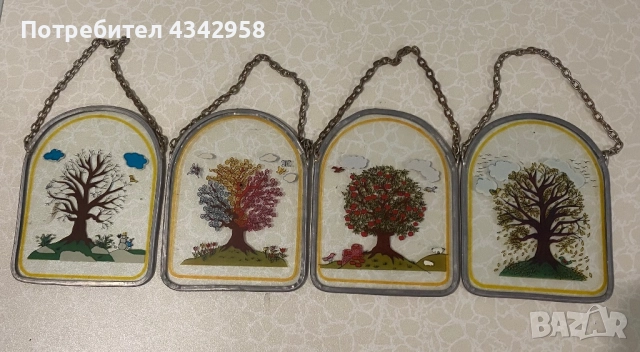 Винтидж.Стъклопис. « Сезони». Германия